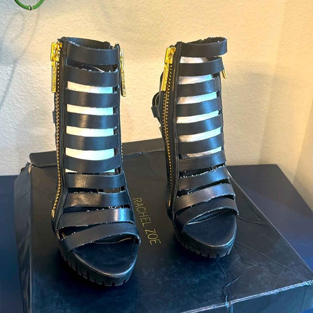 Rachel Zoe heart baby calf heels